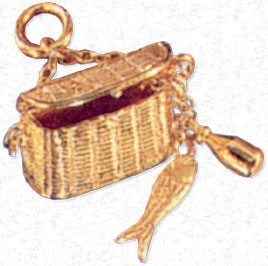 Creel Charms, Adirondack Creel,  Fishing basket,Adirondack Charms, New York Charms, Gold Charms, Silver Charms, Sterling Silver Charms, gold charms, Charm Bracelets, Loon Charm, Packbasket Charms, Loon, Snowshoe Charm,Raccoon, Bears, Creel Charms