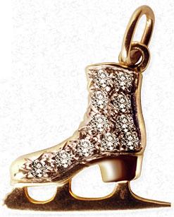 Adirondack Skate Charms, Adirondack Skates,Adirondack Charms, New York Charms, Gold Charms, Silver Charms, Sterling Silver Charms, gold charms, Charm Bracelets, Loon Charm, Packbasket Charms, Skate, Snowshoe Charm,Raccoon, Bears, Adirondack Skate Charms