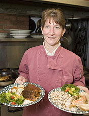 Cathy Hohmeyer Chef, Cooking at the Lodge on Lake Clear